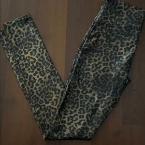 Spanx Faux leather cheetah legging size small